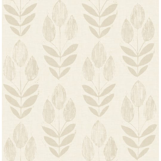 NuWallpaper Cream Folk Tulip Peel & Stick Wallpaper